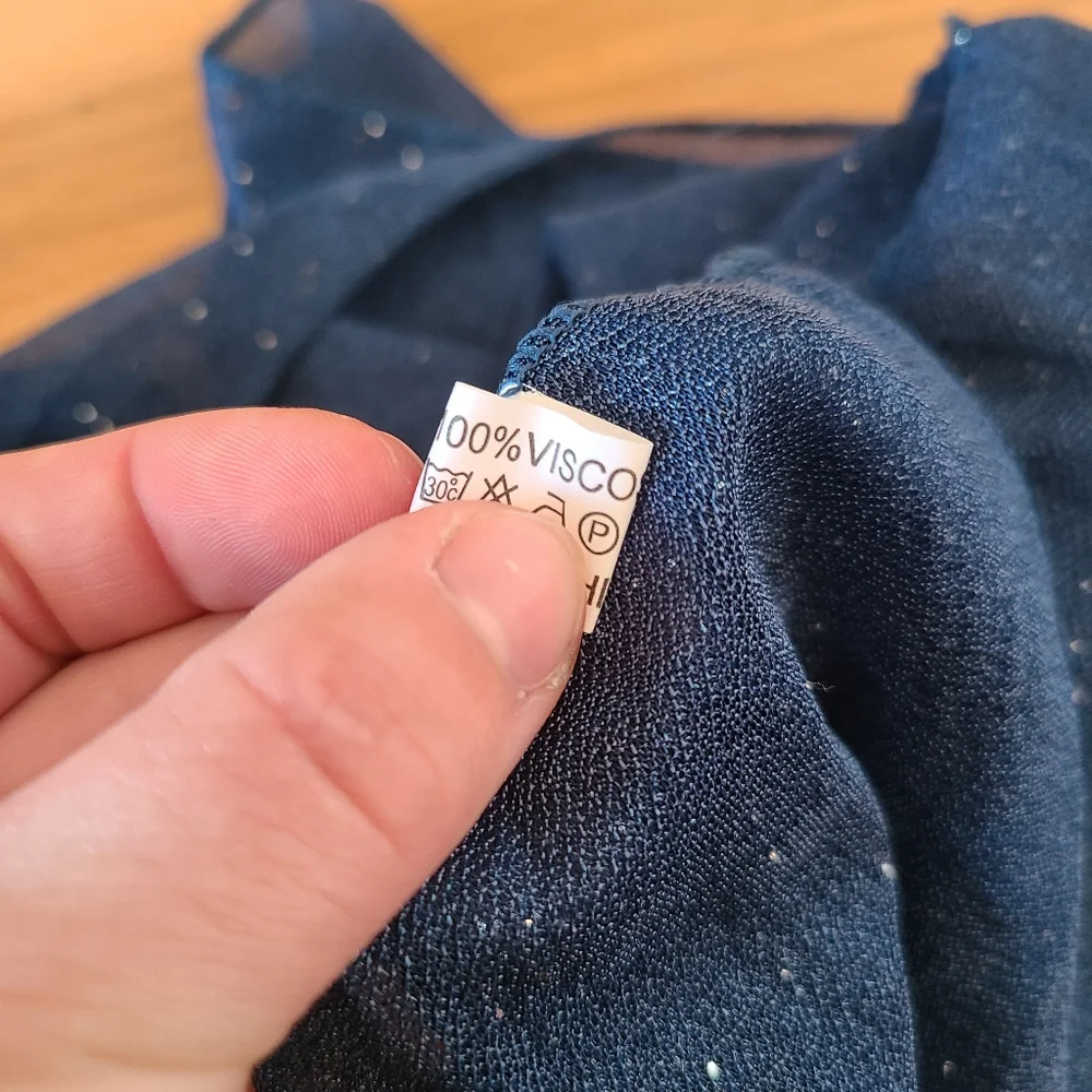 CLEARANCE 3/$15 Navy Blue Infinity Scarf with Silver Sparkles